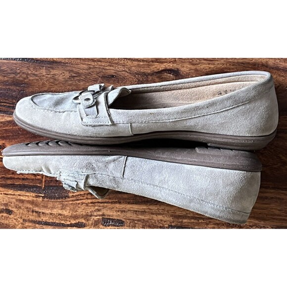 Naturalizer Shoes Slip On Loafer Flats Comfort Blue Suede Buckle 8 Career Preppy - Picture 5 of 8